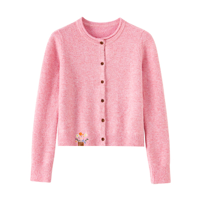 BANANACICI绣花圆领长袖针织衫