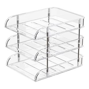 整理师推荐书桌置物架多层透明桌上书本收纳架办公桌文件具收纳盒