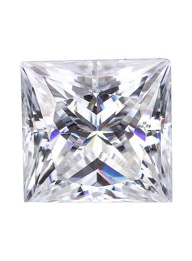 公主方四方形莫桑石八心八箭裸钻