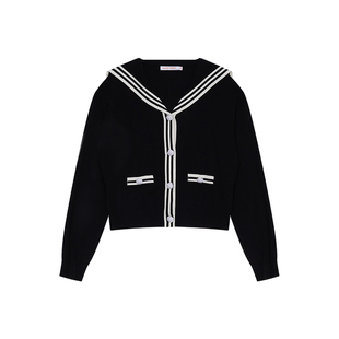 NOISY TEDDY26年春新款时尚水手服女士开衫长袖外套针织衫毛衫