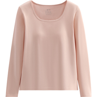 芬腾保暖内衣女带胸垫秋冬季纯棉抗菌秋衣女款打底棉毛衫长袖上衣