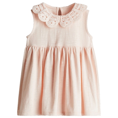 HM童装女婴裙子冬季印花有领无袖连衣裙公主裙1293598