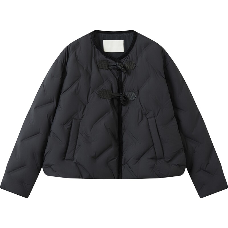 播冬季黑色短款羽绒服小个子保暖外套DDS4RD5277