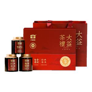 大益普洱熟茶7572金针白莲礼盒