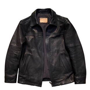 经典男人推荐植鞣山羊皮皮衣外套男士翻领短款真皮皮衣休闲皮夹克