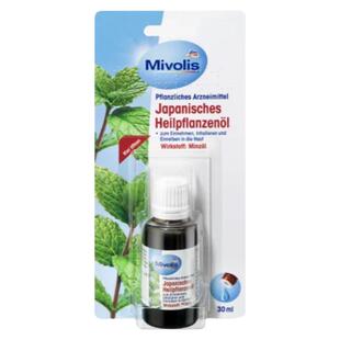 欧洲直邮Mivolis薄荷油30ml薄荷醇缓解腹痛鼻咽头晕药用外用皮肤