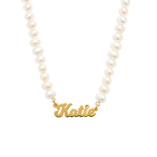 TENCOO【Jennie同款】个性化定制英文名字珍珠项链欧美风淡水珍珠