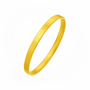 金包银手镯女平底四方筷子手环实心素圈磨砂金镯子生日礼物送女友