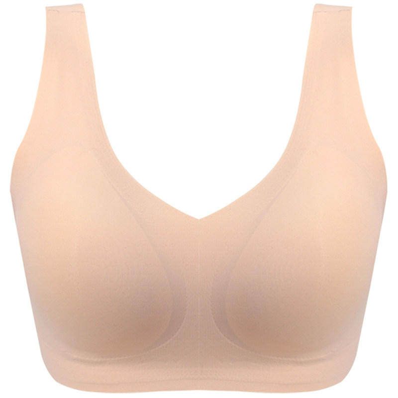 瑞卡瓦一片式无痕义乳专用文胸夏季无钢圈全罩杯背心加宽肩带0959