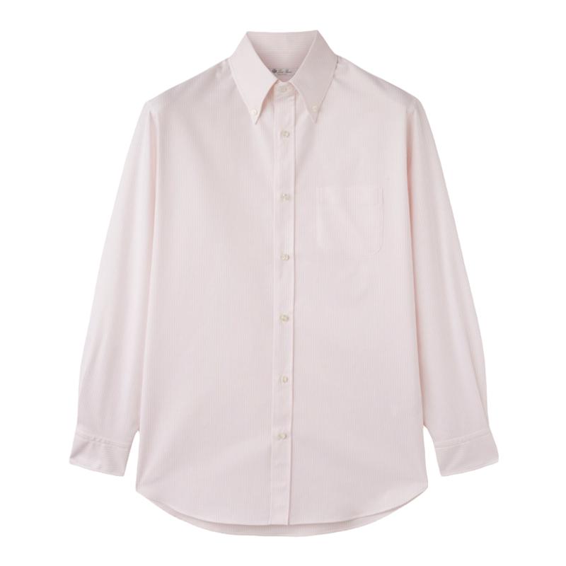 Loro Piana/诺悠翩雅男装白色纯棉尖领商务长袖宽松休闲衬衫