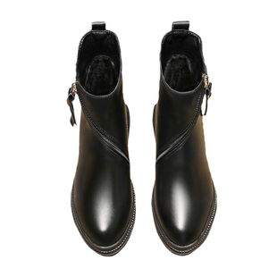 短靴女平底2025年冬季新款网红马丁靴英伦风加绒棉鞋百搭春秋单靴