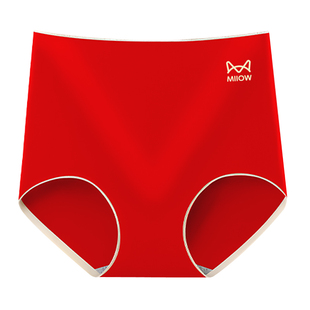 猫人本命年内裤女大红色纯棉高腰收腹2026马年结婚礼物短裤头属马