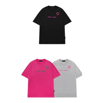 PRIDE*UNION刺绣LOGO多巴胺粉色T