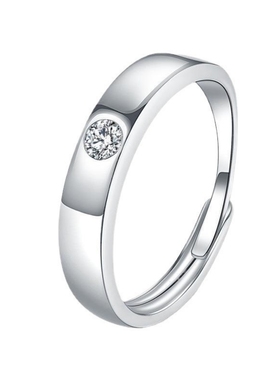 小红书ins风真莫桑石戒指女情侣对戒假钻戒结婚婚戒摆拍婚纱照