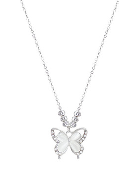 甜美气质猫眼石蝴蝶项链女小众感