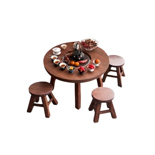 围炉茶桌户外围聚围炉煮茶烧烤烤火炉套装取暖木桌子茶几庭院阳台