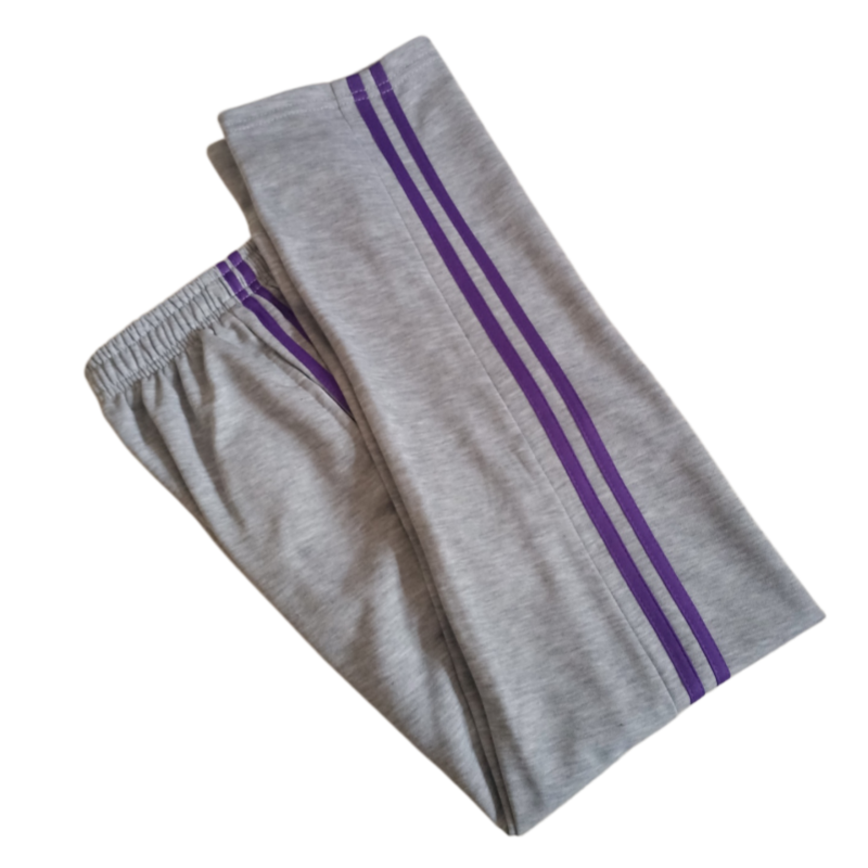 春夏中学校运动紫色条纹校服裤