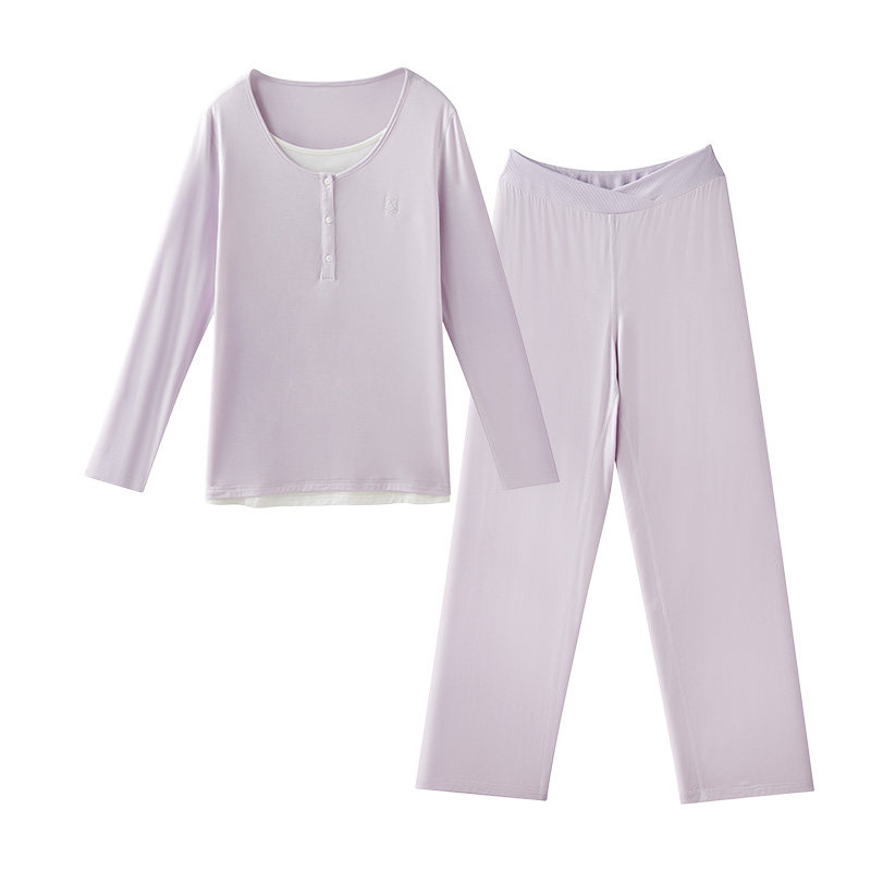 嫚熙夏季薄款孕妇森氧冰奶皮吸汗月子服孕产妇睡衣产后家居服套装