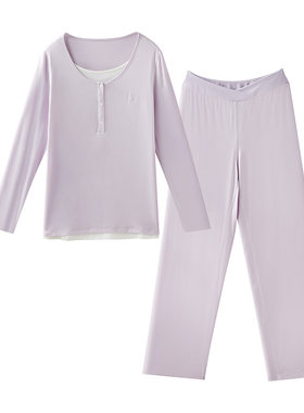 嫚熙夏季薄款孕妇森氧冰奶皮吸汗月子服孕产妇睡衣产后家居服套装