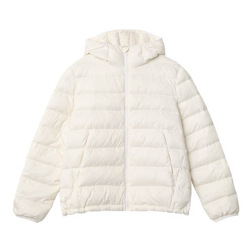 CV大码女装 初冬新款轻薄排骨连帽羽绒服90白鸭绒保暖显瘦外套