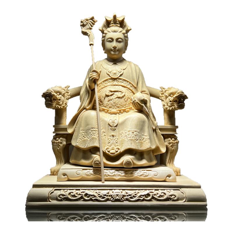 桧木精雕王母娘娘神像道家瑶池圣