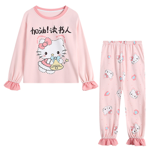 儿童睡衣女童2026新款春秋季长袖薄款大童洋气女孩家居服套装收口
