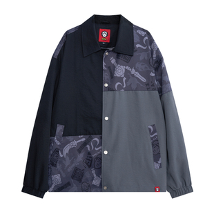 朱铁雄 X HEA联名醒狮国潮翻领撞色拼接夹克男外套潮牌高级感情侣