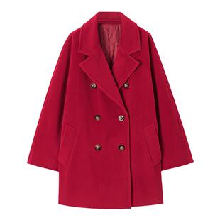 清仓平替101801经典大衣羊毛小个子双面羊绒26短款新款毛呢外套