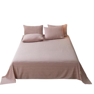 纯棉床单100全棉a类白色格子加厚