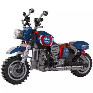美国队长摩托车积木钢铁侠复仇者联盟男孩拼装2025年新款适用乐高