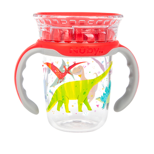 NUBY努比魔术杯宝宝学饮杯婴儿童防呛带手柄开口直饮杯训练喝水杯