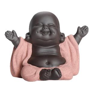 紫砂精品招财弥勒佛茶宠功夫茶摆件手工可养禅意茶玩茶台装饰