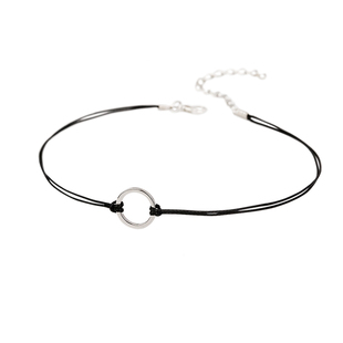 choker极简风细项链黑色颈链爱心短款锁骨链女百搭项圈颈带小众