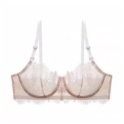 欧美sk白色小可爱睫毛蕾丝文胸