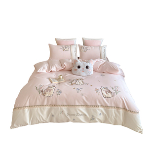 秋冬卡通风全棉磨毛四件套儿童纯棉长绒棉加厚被套床笠罩床上用品