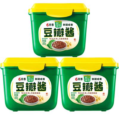 欣和葱伴侣6月香豆瓣酱800g*3盒