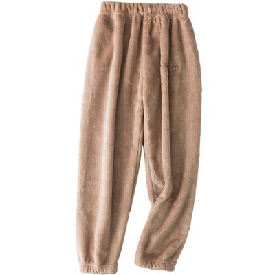 儿童大人法兰绒暖暖裤珊瑚绒睡裤