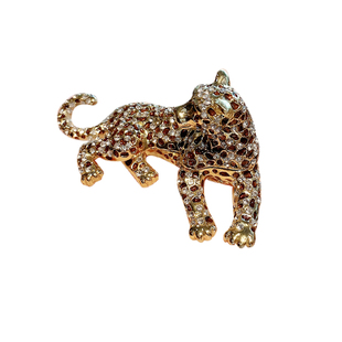 创意镶钻金钱豹子车载高档男女士车上座式用品车用车内饰品摆件潮