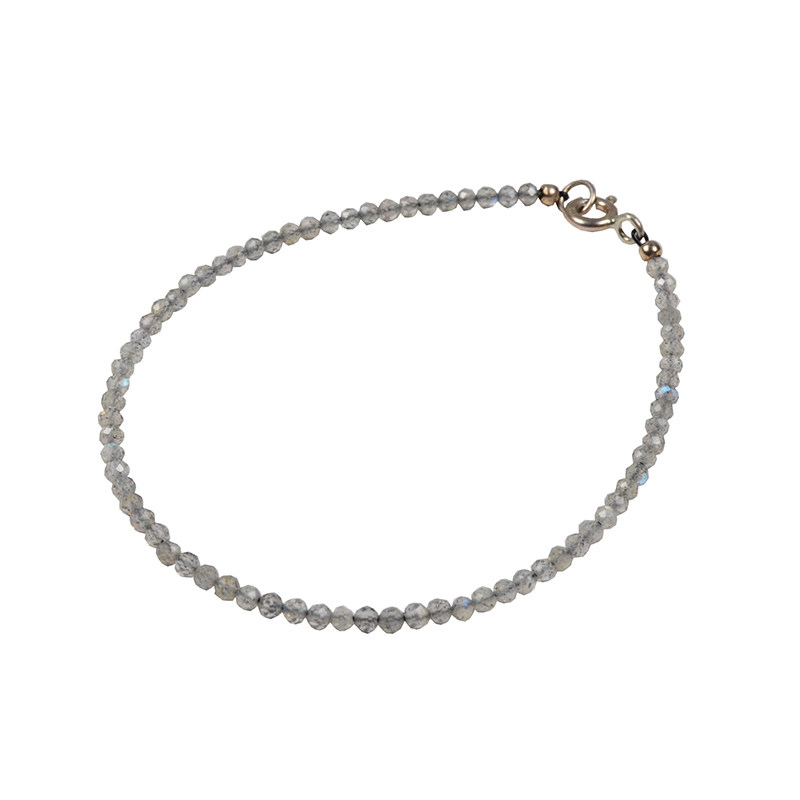 ciel原创天然灰月光石手链极细女