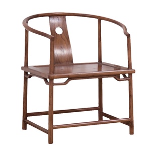 徽州木府新中式圈椅三件套仿古禅意太师椅实木休闲椅民宿客厅家具