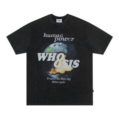 WHOOSIS水洗短袖t恤复古