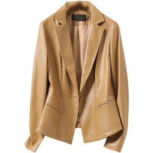 皮衣女西装外套短款修身大码绵羊皮2026春秋新品海宁真皮女小西服