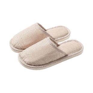 利达妮亚麻拖鞋女春秋室内家居吸汗防滑情侣四季包头棉麻布拖鞋男