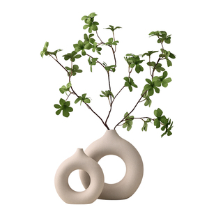 贝汉美侘寂风素胚陶瓷花瓶摆件客厅玄关插花干花电视柜家居装饰品