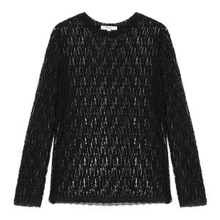 MOUSSY 秋季新品温柔风蕾丝肌理圆领打底针织衫028IAC30-1076