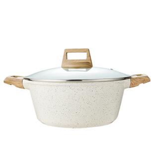 英国明爵麦饭石汤锅家用炖锅加厚焖锅不粘锅具燃气灶电磁炉通用