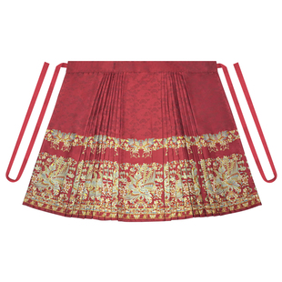 星河汉歌翠羽红冬新款新中式上衣红色马面裙套装女订婚服明制汉服