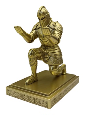 金色铠甲骑士笔托男桌面收纳摆件
