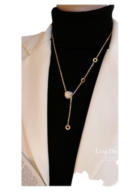 猫眼石毛衣链小蛮腰锁骨链女