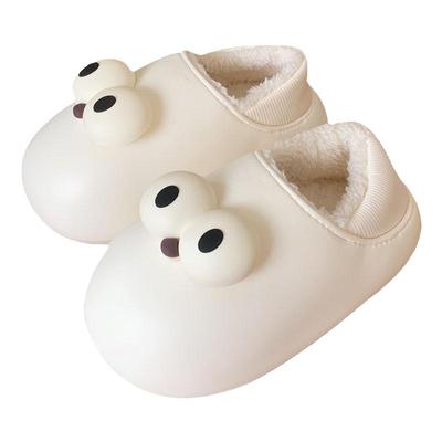 细细条搞怪大眼睛居家外穿棉拖鞋